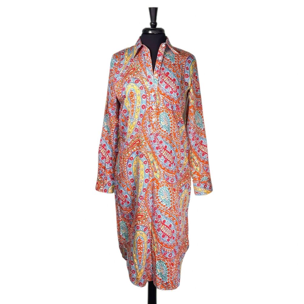 Ralph Lauren Multicolor Paisley Long Sleeve Shirt Dress